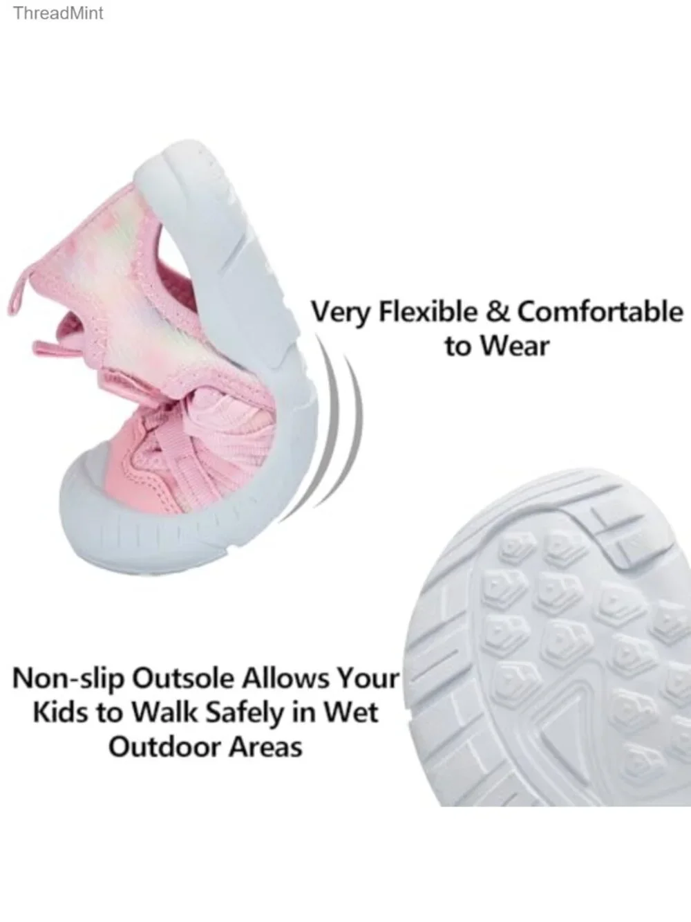 Kids Water Shoes Lightweight Breathable Quick-Dry Non-Slip Swim Sandals